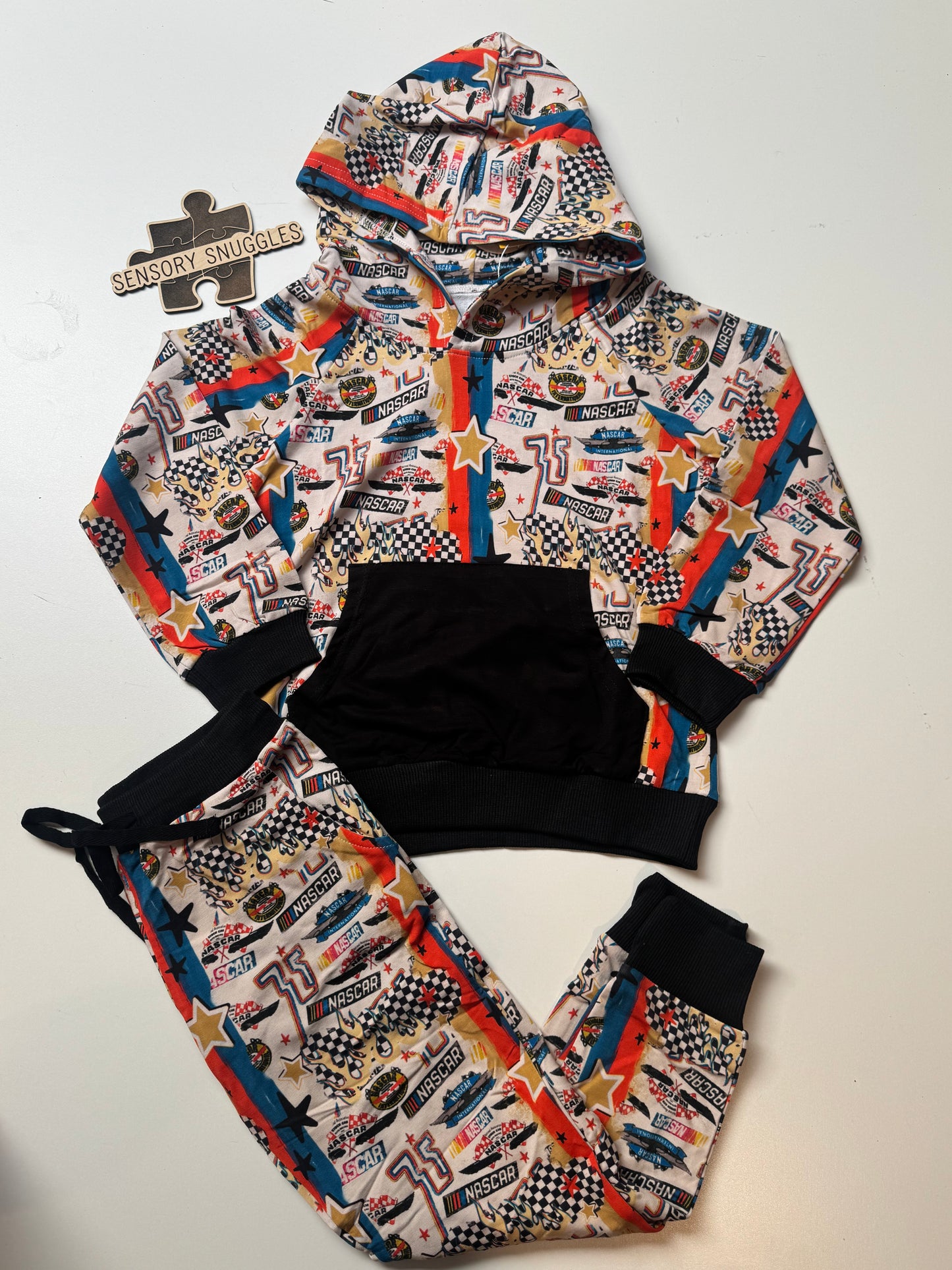 START YOUR ENGINES! French Terry Hooded Jogger Set