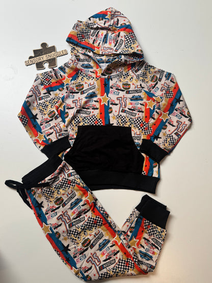START YOUR ENGINES! French Terry Hooded Jogger Set