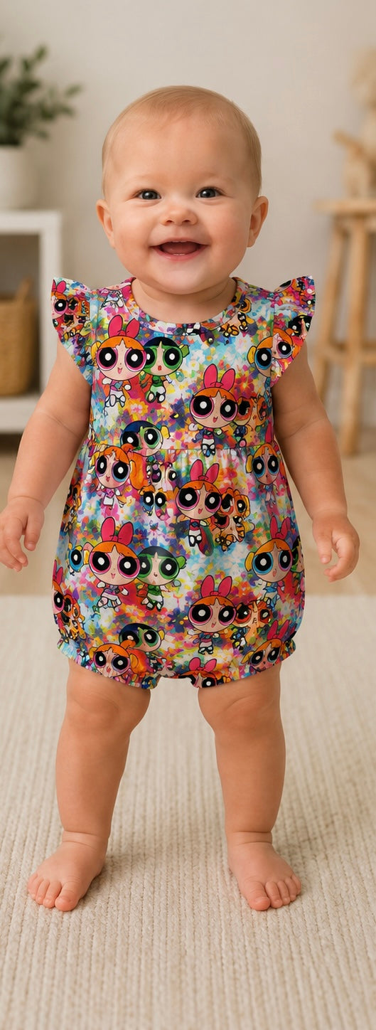 Powerpuff Blossoms Bubble Romper