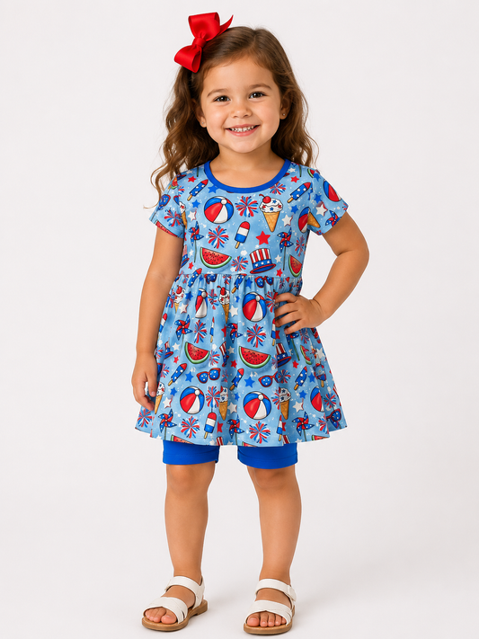 All American Summer Peplum Set