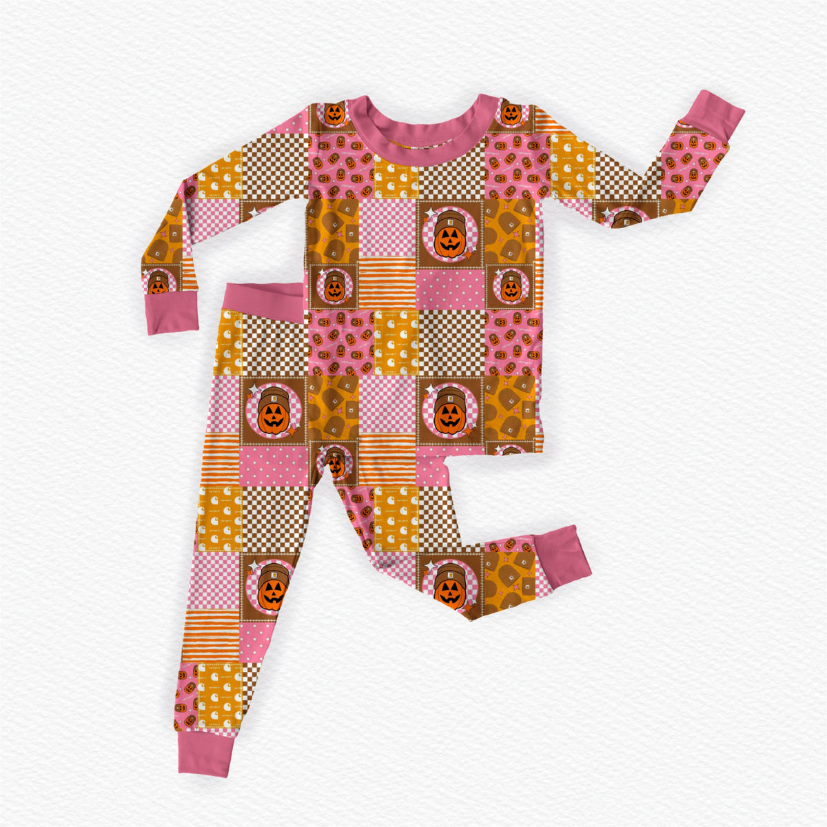 Pink Patchwork Pumpkin Party 2pc Set